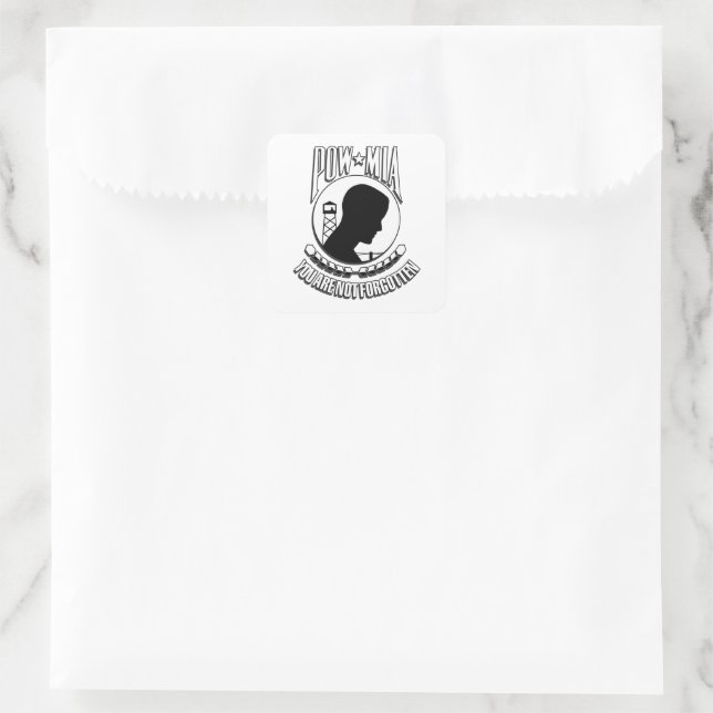 POW/MIA Recognition Day Square Sticker (Bag)