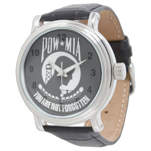 POW-MIA You Are Not Forgotten - Men's Black Leathe Watch