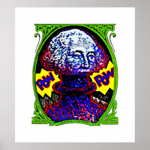 POW!! Money blows up POSTER White background cheap