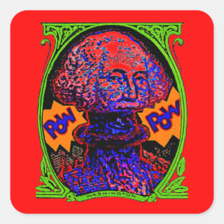 POW!! Money blows up Square Sticker