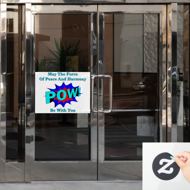 POW! Peace And Harmony Window Cling (Office Door)