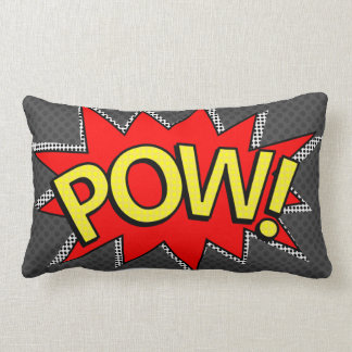 POW! - Superhero Comic Book Bubble - Custom BG Lumbar Cushion