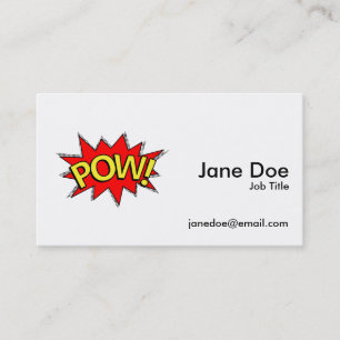 POW! - Superhero Comic Book Red/Yellow Bubble Business Card