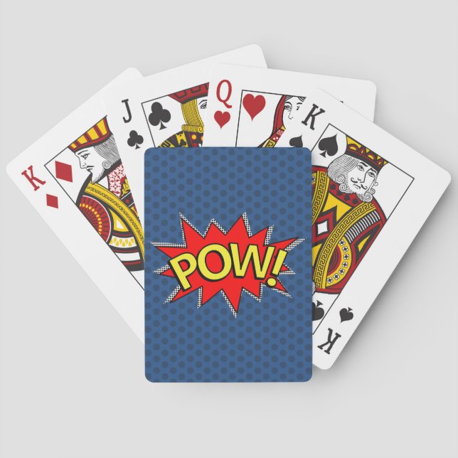 POW! - Superhero Comic Book Red/Yellow Bubble Playing Cards (Back)