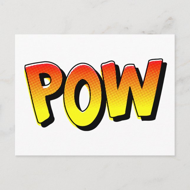 POW typography comic pop art Postcard (Front)