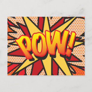 POW Your Message Speech Bubble Fun Retro Announcement Postcard