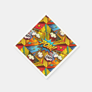 POW! ZAP! Comic Words - Fun & Vibrant Party Decor Napkin