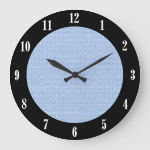 Powder Blue and Black Modern Wall Clock