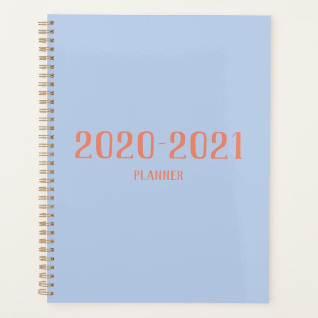 Powder Blue and Coral Planner (Front)