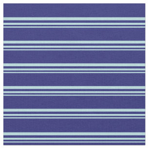 Powder Blue and Midnight Blue Stripes Fabric