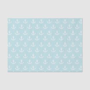 Powder Blue and White Anchor Pattern Tissue Paper