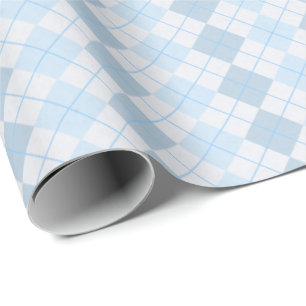 Powder Blue Argyle Wrapping Paper