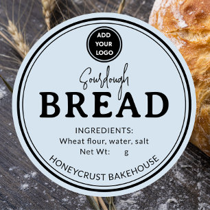 Powder Blue Bakery Sourdough Bread Label Sticker