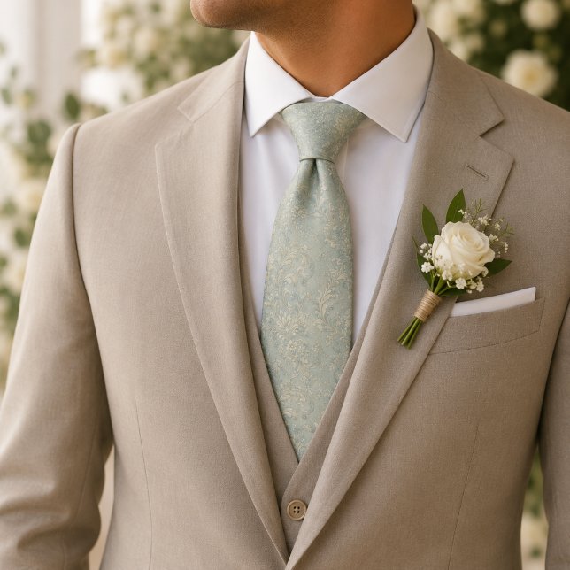 Powder Blue Baroque Floral Tie (Creator Uploaded)