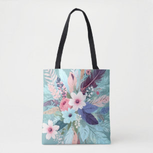 Powder Blue Blossom Tote Bag