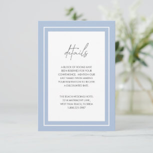 Powder Blue Bold Border Modern Wedding Enclosure Card