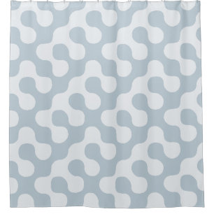 Powder Blue Bold Mid Century Dots Shower Curtain