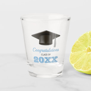 Powder Blue Congratulations College Graduate Shot Glass