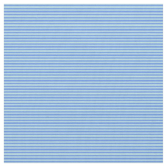 Powder Blue & Cornflower Blue Coloured Lines Fabric (Close Up)