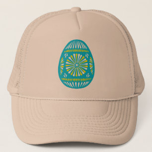 Powder blue decorated easter egg trucker hat