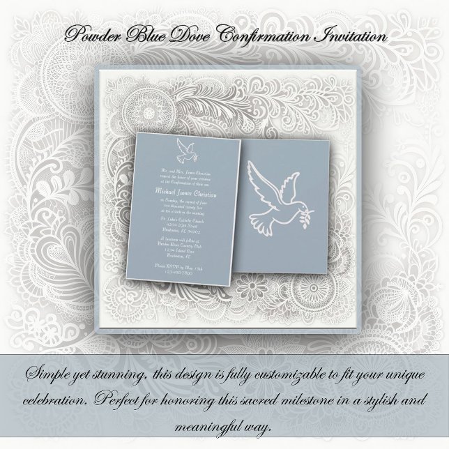 Powder Blue Dove Confirmation Invitation (Creator Uploaded)