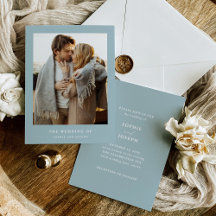 Powder Blue Elegant Text and Photo | Wedding