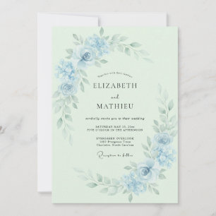 Powder Blue Ethereal Spring Wedding Invitation
