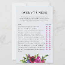 Powder Blue Floral Watercolor Game Over or Under 