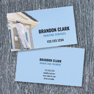 Powder Blue Gable Painter Photo Design Painting Business Card