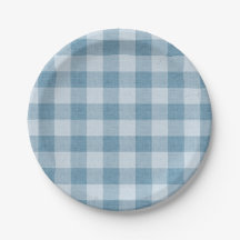 Powder Blue Gingham Buffalo Check Linen Texture