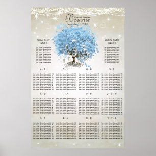 Powder Blue Heart Leaf Tree Seating Chart