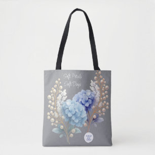 Powder Blue Hydrangea Watercolor Customer Loyalty Tote Bag