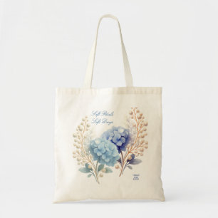  Powder Blue Hydrangea Watercolor Customer Loyalty Tote Bag