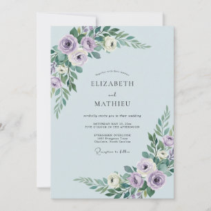 Powder Blue Idyllic Spring Wedding Invitation
