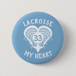 Powder Blue Lacrosse My Heart Button