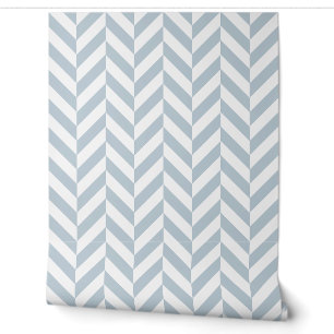 Powder Blue Large Herringbone Weave Wallpaper
