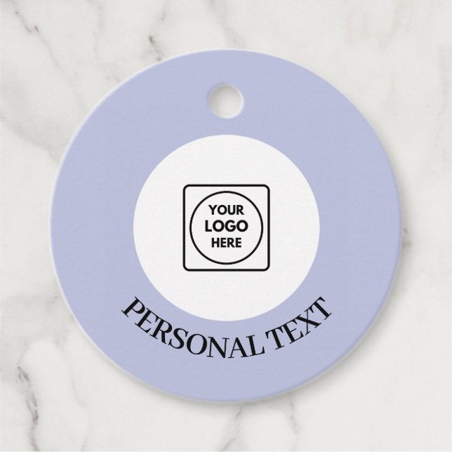 Powder Blue Logo Text Business Price Tag Label (Front)