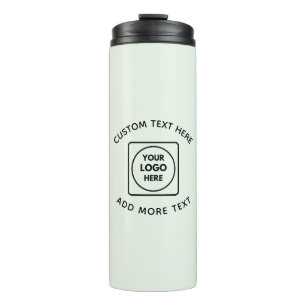 Powder Blue Logo Text Business Thermal mug
