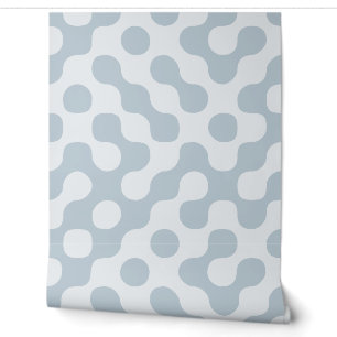 Powder Blue Mid Century Organic Geometric Dots Wallpaper