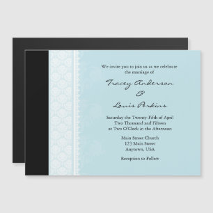 Powder Blue Modern Magnetic Wedding Invitation