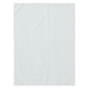 Powder Blue Narrow Vertical Ticking Stripe Tablecloth