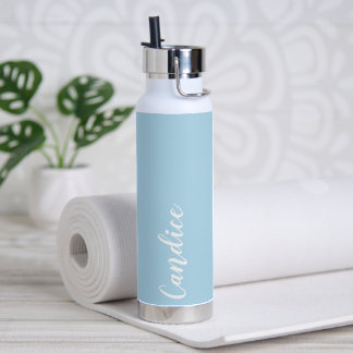 Powder Blue Personalised Wedding Bridesmaid Water Bottle