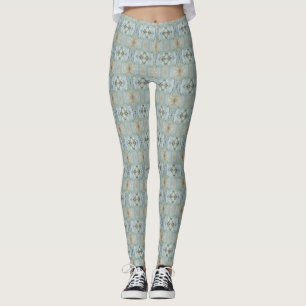 Powder Blue Poppy Mirror Leggings, Los Angeles Leggings