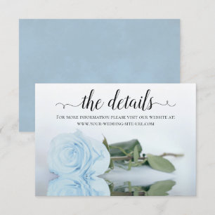 Powder Blue Rose Elegant Wedding Details Website Enclosure Card