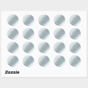Powder Blue Script Monogram Wax Seal Stickers