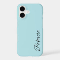 Powder Blue Solid Colour Minimalist Elegant Name