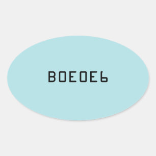 Powder Blue Solid Colour with Hex Number B0E0E6 Oval Sticker