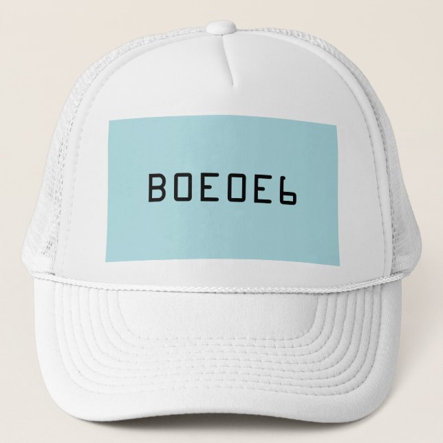 Powder Blue Solid Colour with Hex Number B0E0E6 Trucker Hat (Front)