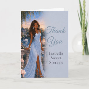 Powder Blue Sweet Sixteen Thank You Card