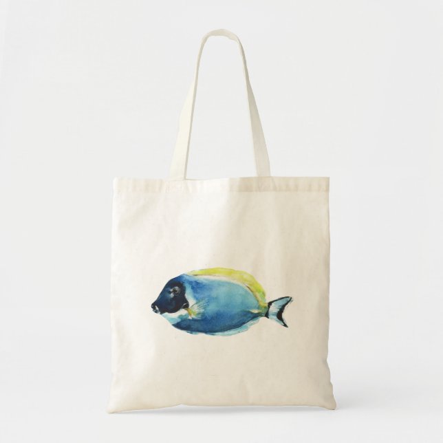 Powder Blue Tang Fish Card Tote Bag (Front)